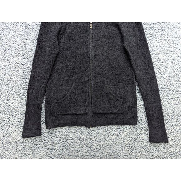Barefoot Dreams Cozychic Lite Full Zip Hoodie Size L Black - Picture 4 of 11